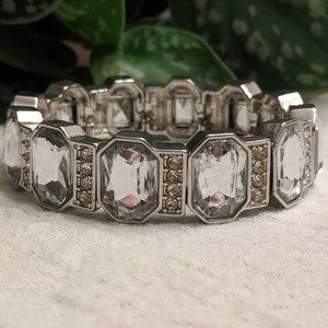 Art Deco Silver Stretch Bracelet